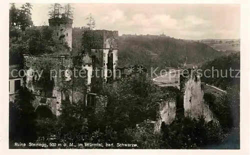 Bonndorf Schwarzwald Ruine Steinegg im Wuermtal Kat. Bonndorf