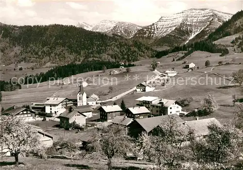 Steibis Panorama mit Hochgrat und Rindalphorn Allgaeuer Alpen Kat. Oberstaufen