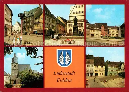 Eisleben Lutherstadt August Bebel Plan Lutherdenkmal Petrikirche Kat. Eisleben