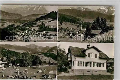 Oberstaufen Haus Berger Gesamtansicht mit Alpenpanorama Kat. Oberstaufen