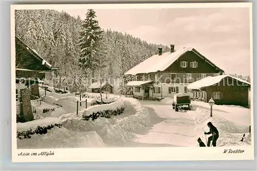 Aach Oberstaufen Dorfpartie im Winter Kat. Oberstaufen