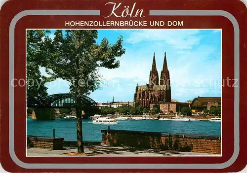 Koeln Rhein Hohenzollernbruecke Dom Kat. Koeln