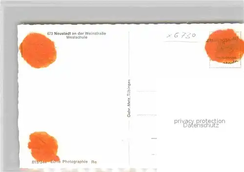 Neustadt Weinstrasse Westschule Kat. Neustadt an der Weinstr.