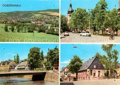 Olbernhau Erzgebirge Ernst Thaelmann Platz Kegelbruecke Gruenthaler Strasse Kat. Olbernhau