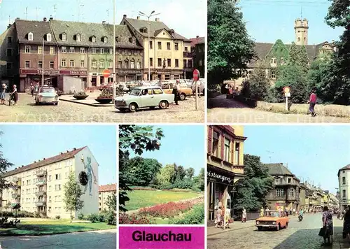 Glauchau Marktplatz Schloss Forderglauchau Rosarium Kat. Glauchau