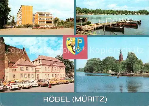 Roebel Mueritz Sorge Oberschule Rathaus Hafen Kat. Roebel Mueritz