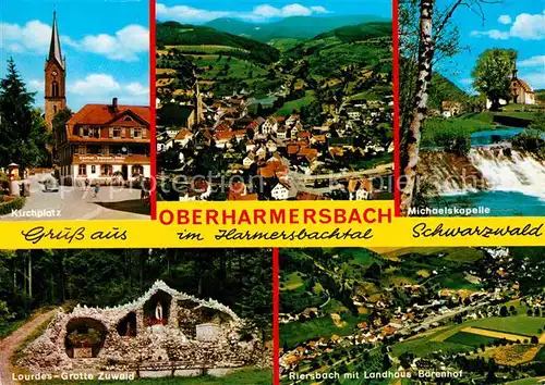 Oberharmersbach Michaelskapelle Kirchplatz Lourdes Grotte Zuwald Riersbach Landhaus Baerenhof Kat. Oberharmersbach