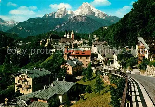 Berchtesgaden mit Watzmann und Schoenfeldspitze Kat. Berchtesgaden