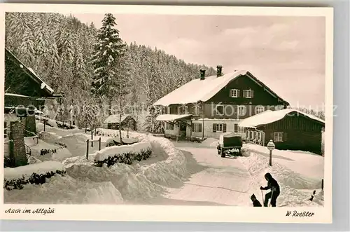 Aach Oberstaufen Dorfpartie im Winter Kat. Oberstaufen