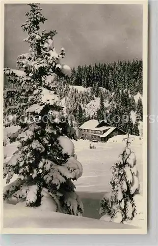 Immenstadt Allgaeu Kemptener Naturfreundehaus am Gschwenderhorn Winterpanorama Allgaeuer Alpen Kat. Immenstadt i.Allgaeu