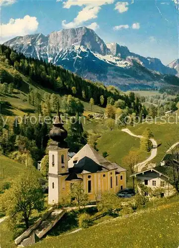 Maria Gern Kirchenpartie mit Untersberg Kat. Berchtesgaden