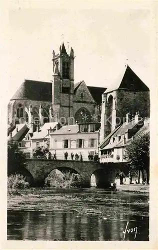 Moret sur Loing Maison Sauve Porte de Bourgogne et l Eglise Kat. Moret sur Loing