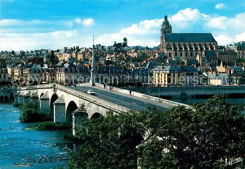 Blois Loir et Cher Le pont sur la Loire Cathedrale Saint Louis Kat. Blois