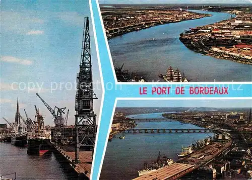 Bordeaux Port de Bordeaux avec le Pont de Pierre et le Pont St Jean Kat. Bordeaux