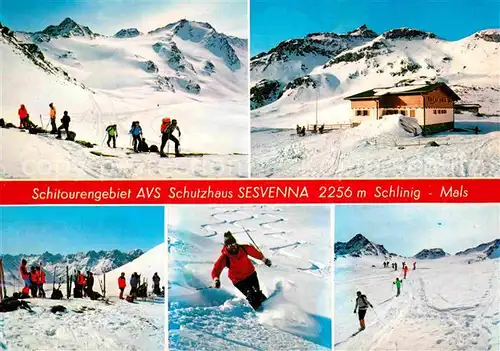 Schlinig Mals Suedtirol Skitourengebiet AVS Schutzhaus Sesvenna Kat. Mals Vinschgau