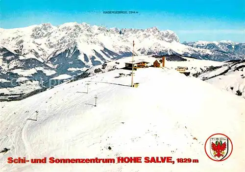 Hopfgarten Defereggen Skizentrum Hohe Salve mit Kaisergebirge Kat. Hopfgarten in Defereggen
