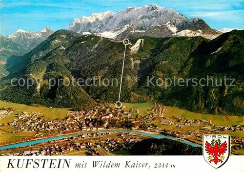Kufstein Tirol mit Wildem Kaiser Fliegeraufnahme Kat. Kufstein