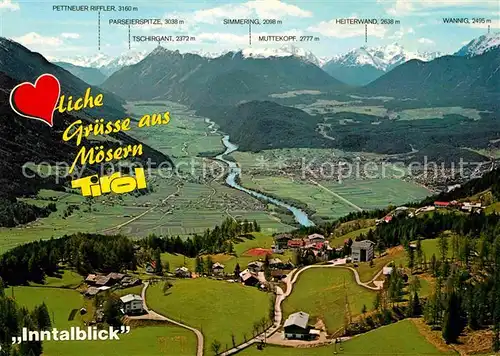 Moesern Mieminger Plateau und Lechtaler Alpen Fliegeraufnahme Kat. Telfs