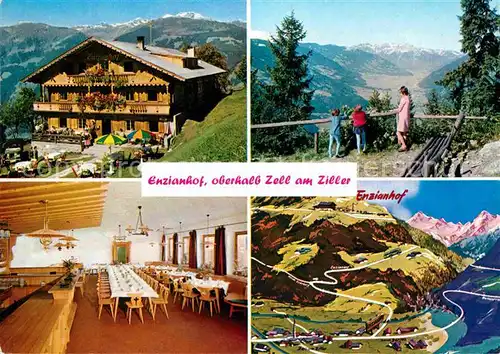 Zell Ziller Tirol Alpengasthof Enzianhof Speisesaal Panorama Kat. Zell am Ziller