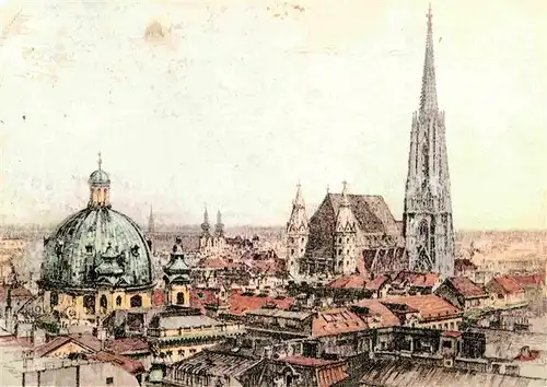 Wien Kuenstlerkarte Rudolf von Alt Kat. Wien