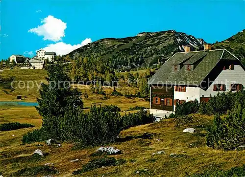 Tauplitzalm Grazer Huette Bergheim Turnverein Graz Blick auf Lawinenstein Kat. Tauplitz Steirisches Salzkammergut