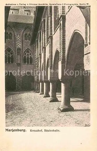 Marienburg Westpreussen Kreuzhof Saeulenhalle Kat. Malbork Polen