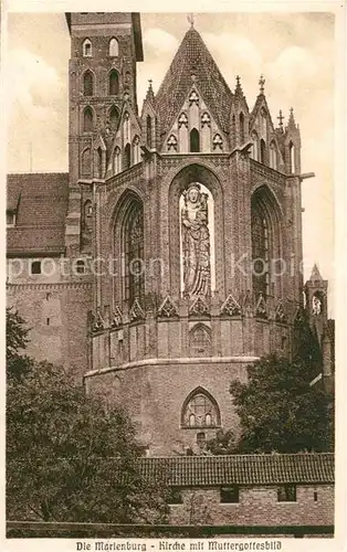 Marienburg Westpreussen Kirche mit Muttergottesbild Kat. Malbork Polen