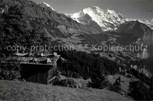 Wengen BE mit Jungfrau Berner Alpen Kat. Wengen