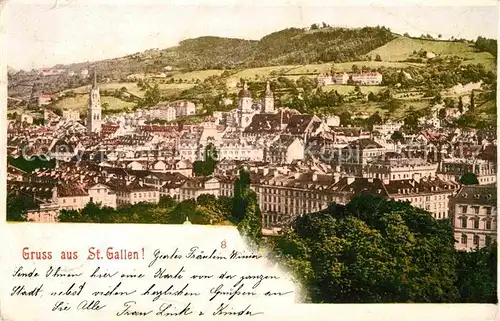 St Gallen SG Blick ueber die Stadt Kat. St Gallen