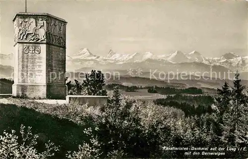 Affoltern Emmental Kavalleristen Denkmal auf der Lueg Berner Alpen Kat. Affoltern Emmental