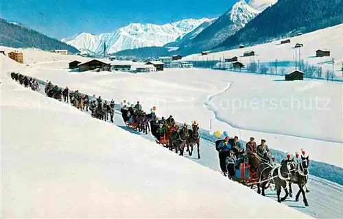 Davos GR Schlittenfahrt Blick auf Rhaetikonkette und Seehorn Kat. Davos