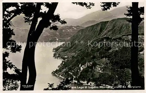 Morcote Lago di Lugano Visto da Serpiano Luganersee Alpen