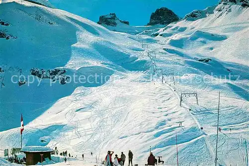 Engelberg OW Skilift Truebsee Jochpass Wintersportplatz Berner Alpen Kat. Engelberg