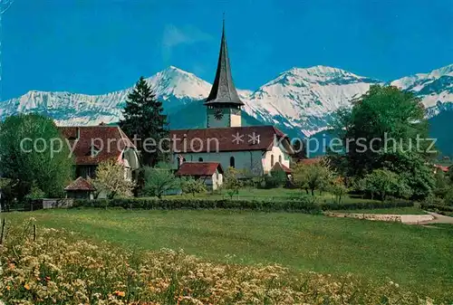 Aeschi BE Kirche Pfarrhaus Morgenberghorn Schwalmern Berner Alpen