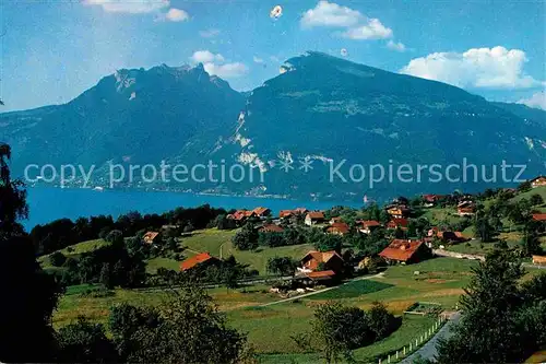 Krattigen Panorama Thunersee Rothorn Niederhorn Emmentaler Alpen Kat. Krattigen