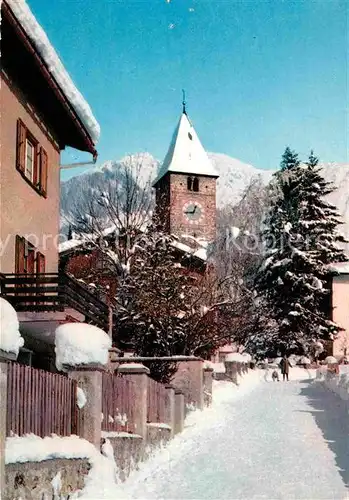 Klosters GR Dorfpartie bei der evangelischen Kirche Kat. Klosters