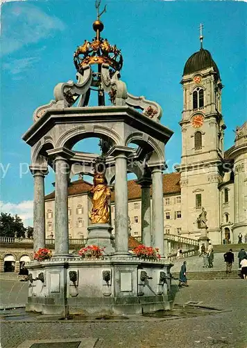 Einsiedeln SZ Marienbrunnen Fontaine de la Vierge Kat. Einsiedeln
