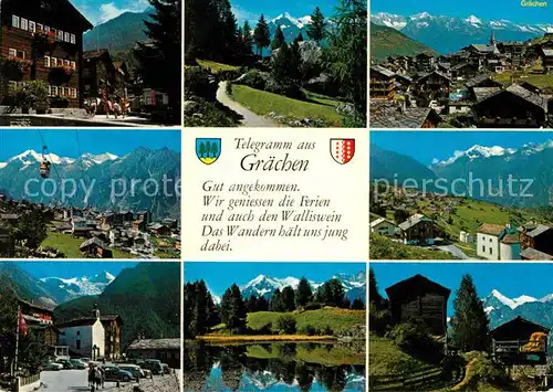 Graechen VS und Umgebung Bergsee Wanderweg Bergbahn Alpenpanorama Kat. Graechen