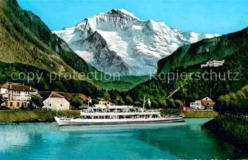 Interlaken BE Schiffeinfahrt mit Blick auf Heimwehfluh Berner Alpen Kat. Interlaken