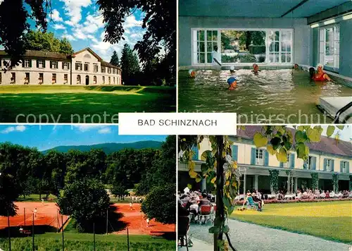 Bad Schinznach Parkhotel Kurhaus Hallenbad Tennis Restaurant Terrasse Kat. Bad Schinznach
