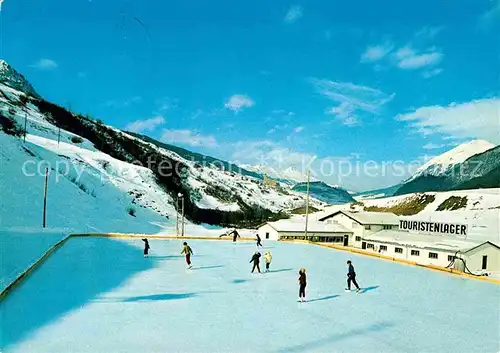 Savognin an der Julierstrasse Eisplatz mit Touristenlager Alpenpanorama Kat. Savognin