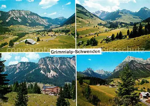 Schwenden Diemtigtal Grimmialp Maenniggrat Kurheim Panorama Berner Alpen Kat. Schwenden Diemtigtal