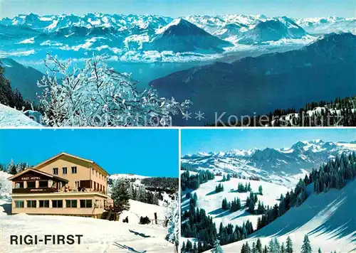 Rigi Kaltbad Alpenpanorama Winterlandschaft Rigi First Baerenstube Kat. Rigi Kaltbad