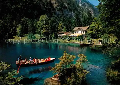 Blausee BE Lac Bleu Gaststaette am See Bootfahren Kat. Blausee Mitholz