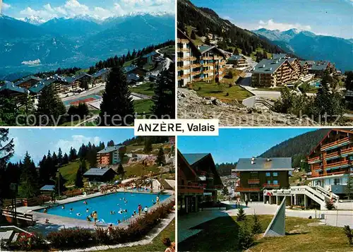 Anzere Teilansichten Hotels Freibad Alpenpanorama Kat. Anzere
