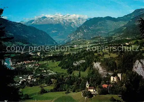 Domleschg GR Landschaftspanorama mit Ringelspitze Glarner Alpen Kat. 