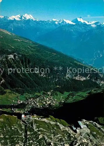Gemmipass Wallis Blick auf Leukerbad Torrentalp Dom Monte Rosa Weisshorn Walliser Alpen Kat. Gemmipass
