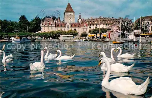 Ouchy Port et Chateau Schwaene Kat. Lausanne