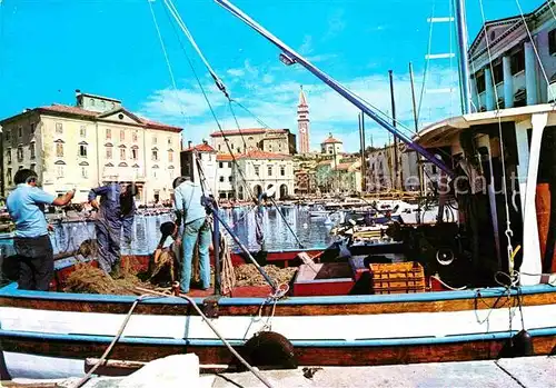 Piran Hafen Fischkutter Kat. Piran