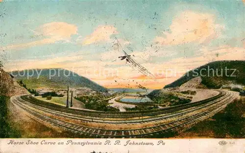 Johnstown Pennsylvania Horse Shoe Curve on Pennsylvania Railroad Kat. Johnstown